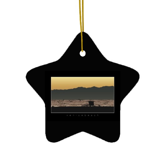 Venice Beach California Sunset Ceramic Ornaments