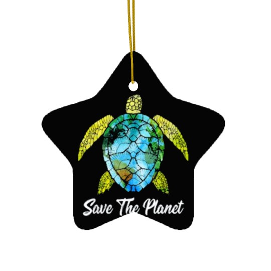 Save The Planet Earth Day Save Turtles Sea Life Ceramic Ornaments