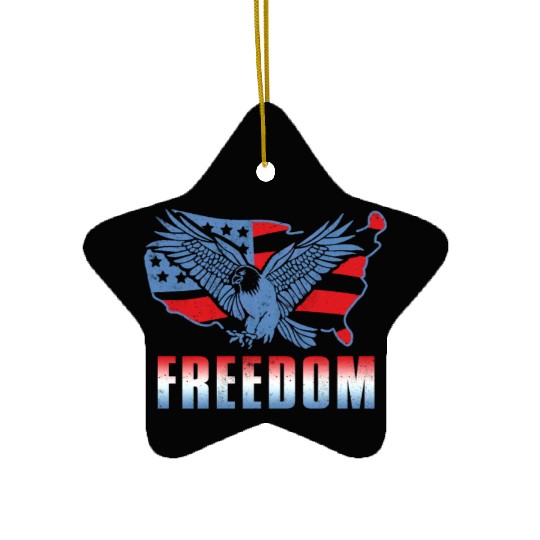 Freedom American America Eagle USA 4th Of July Ceramic Ornaments