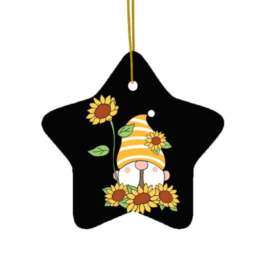Gnome Sunflower Lover Gardening Gnomes Ceramic Ornaments