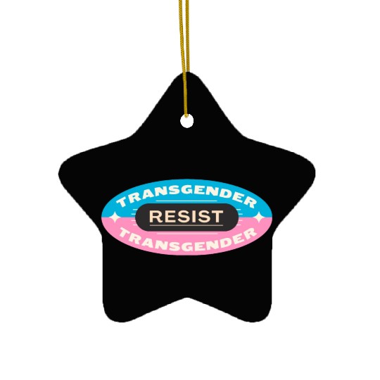 trans pride resist Ceramic Ornaments