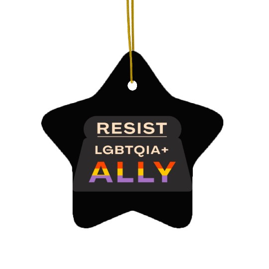Resist pride Ceramic Ornaments