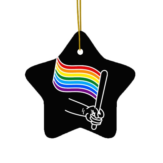 LGBT pride rainbow heart Ceramic Ornaments