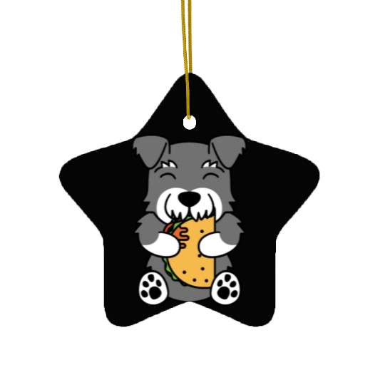 Schnauzer Taco Lover Ceramic Ornaments
