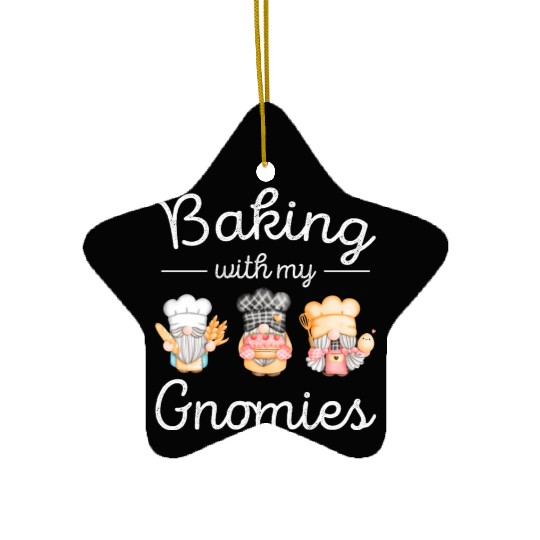Gnomes Baking Women Funny Gnome Lover Ceramic Ornaments
