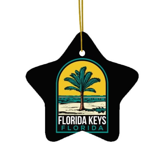 Florida Keys Vintage Beach Ceramic Ornaments