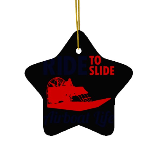 Airboat Fanboat Airboating Swamp boat Race Ride Ceramic Ornaments