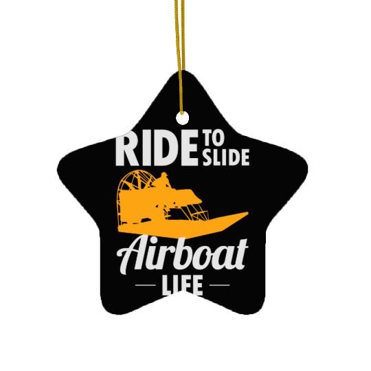 Airboat Fanboat Airboating Swamp boat Race Ride Ceramic Ornaments