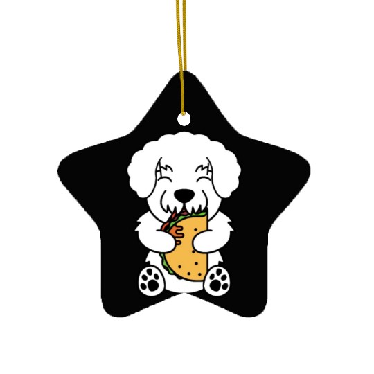Bichon Frise Taco Lover Ceramic Ornaments