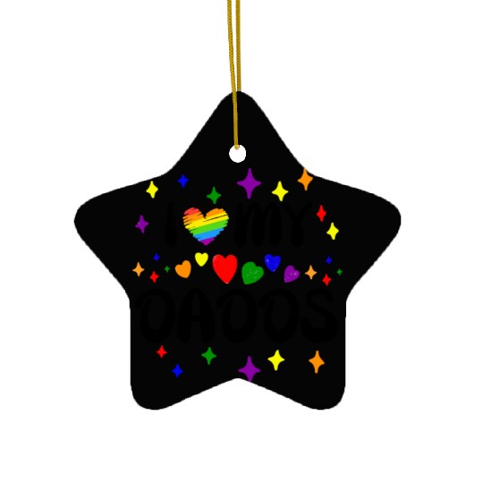 I Love My Dadds Matching Gay Pride LGBTQ Ceramic Ornaments