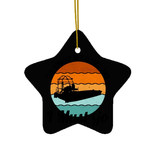 Airboat Fanboat Airboating Planeboat Swamp boat Ceramic Ornaments