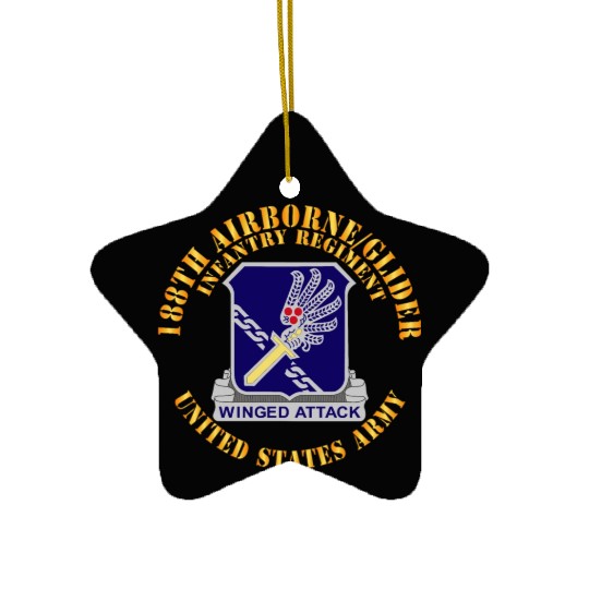 Army 188th Airborne Glider Infantry Regiment DUI X Ceramic Ornaments