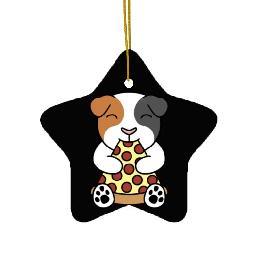 Guinea Pig Pizza Lover Ceramic Ornaments