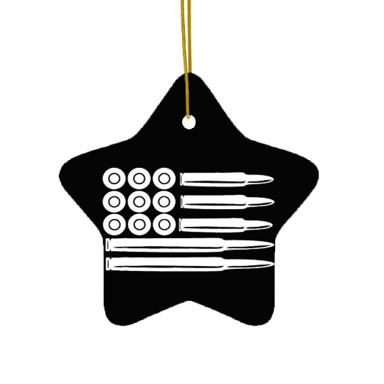 Stars Stripes Bullets Guns Ammo America Clothing Ceramic Ornaments