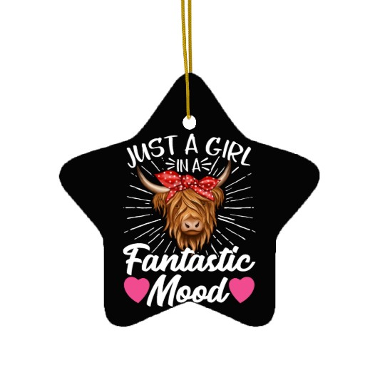 Scottish Highland Cattle Cow Ceramic Ornaments