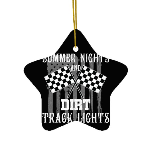 Summer Nights Dirt Track Lights Ceramic Ornaments Racing Motoc