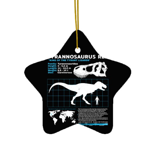 Tyrannosaurus Rex fact sheet Ceramic Ornaments