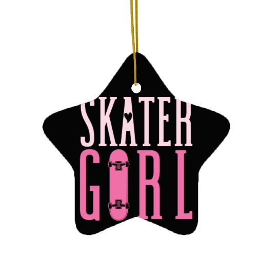 Skater Girl Skateboarder Funny Skateboard Ceramic Ornaments