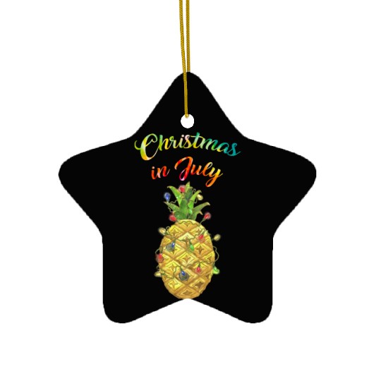 Christmas In July Pineapple Xmas Tree Lights Ceramic Ornaments
