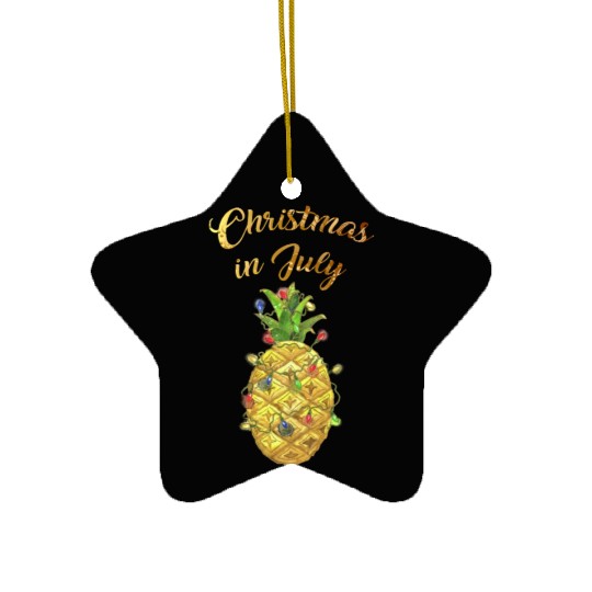 Christmas In July Pineapple Xmas Tree Lights Ceramic Ornaments