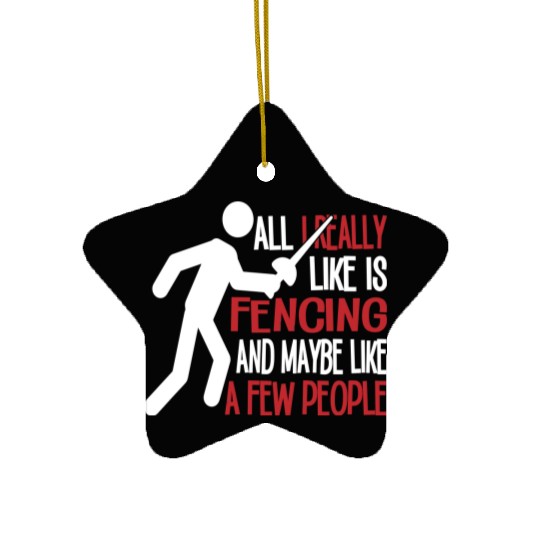 Really Like Fencing And A Few People Ceramic Ornaments