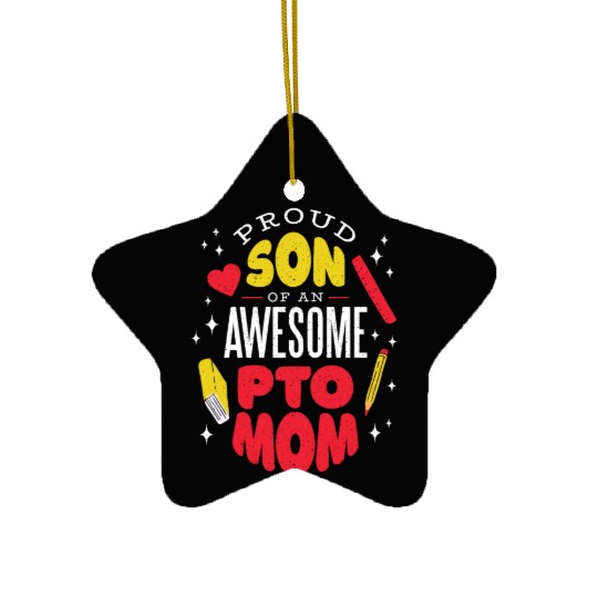 Son of an awesome Pto Mom Son of an awesome Pto Mo Ceramic Ornaments