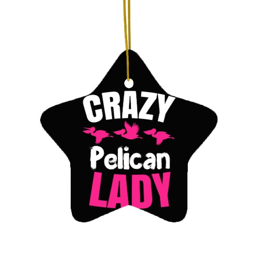 Pelican Lady Birdwatching Pelican Lover Ceramic Ornaments