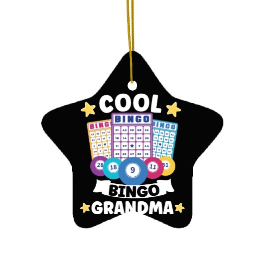 Bingo Card Game Grandma Bingo Player Bingo Cards Ceramic Ornaments