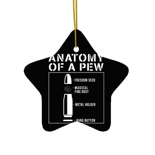Anatomy Of A Pew Bullet Ceramic Ornaments