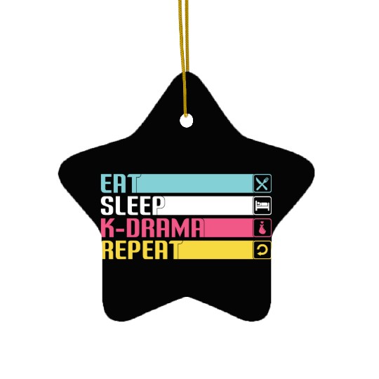 eat sleep kpop, k pop music, korean pop music Ceramic Ornaments
