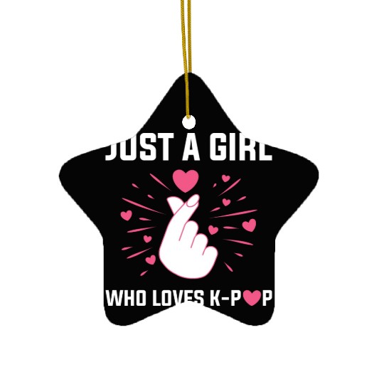 Just A Girl Who Loves k-pop, korean pop music Ceramic Ornaments