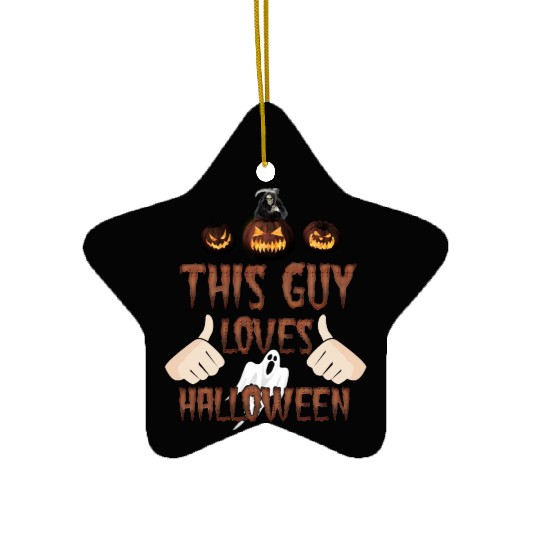 This guy loves Halloween - Skeleton Ceramic Ornaments