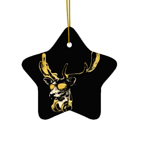 Deer DJ Bling Cool Funny Music Animal With Ceramic Ornaments