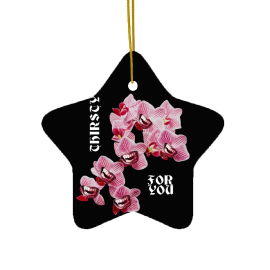 Orchid flower teeth creepy Orchid flower teeth cre Ceramic Ornaments