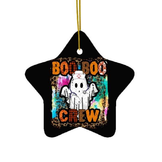 Halloween Boo Boo Crew Tie Dye Ceramic Ornaments