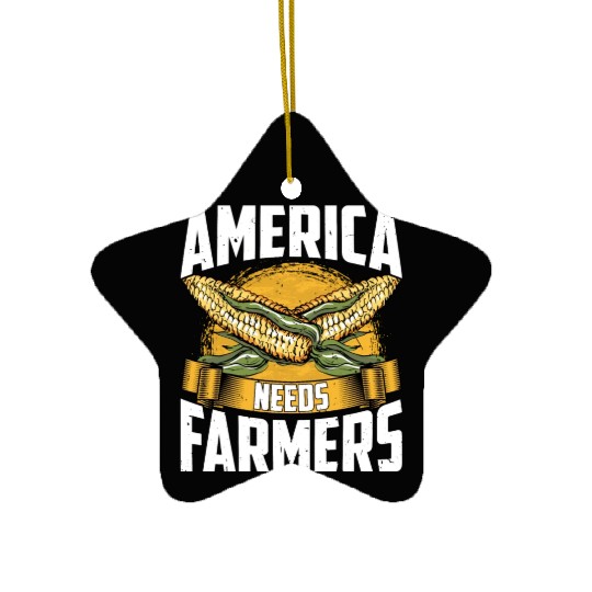 America Needs Farmers Funny Corn Farming Ceramic Ornaments