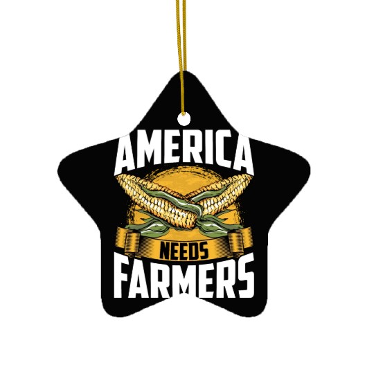 America Needs Farmers Agriculture Farmer Corn Ceramic Ornaments