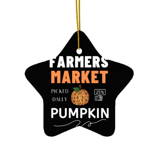 Farmers Market Pumpkin Ceramic Ornaments