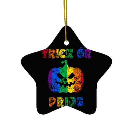 Trick or Pride Halloween Pride Ceramic Ornaments