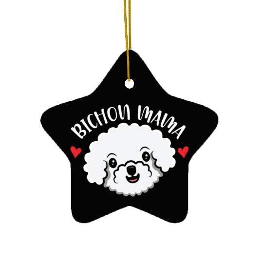 Bichon Mama Curly Hair Pup Puppy Bichon Frise Ceramic Ornaments