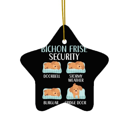 Bichon Frise Security Curly Hair Pup Puppy Lover Ceramic Ornaments