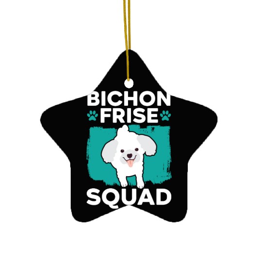 Bichon Frise Squad Curly Hair Pup Puppy Lover Ceramic Ornaments
