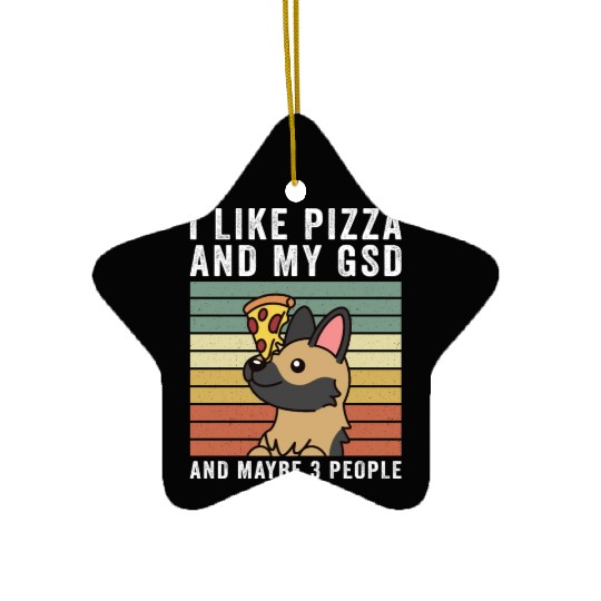 I Like Pizza And My German Shepherd Ceramic Ornaments