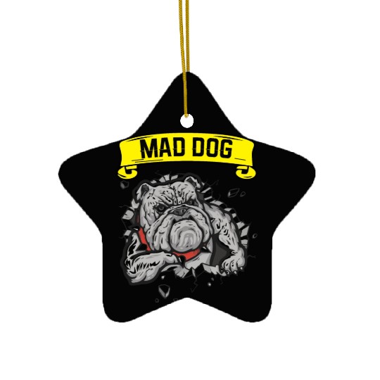 Mad dog pitbill lover Ceramic Ornaments