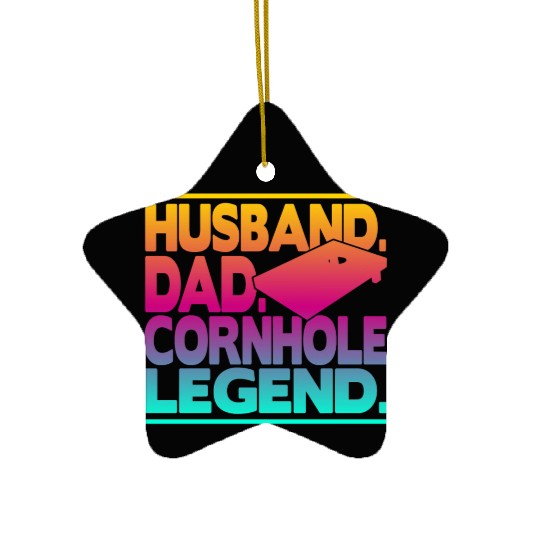 Husband Dad Cornhole Legend Classic Ceramic Ornaments