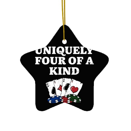Uniquely Four of a Kind Poker Friends Poker Ceramic Ornaments