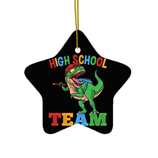 High School Team T-Rex Dinosaur Boys Ceramic Ornaments