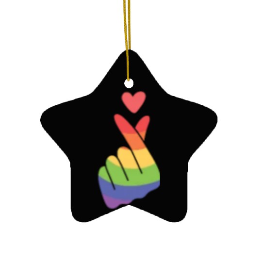 Lgbtq Gay Pride Month Rainbow Love Is Love Ceramic Ornaments