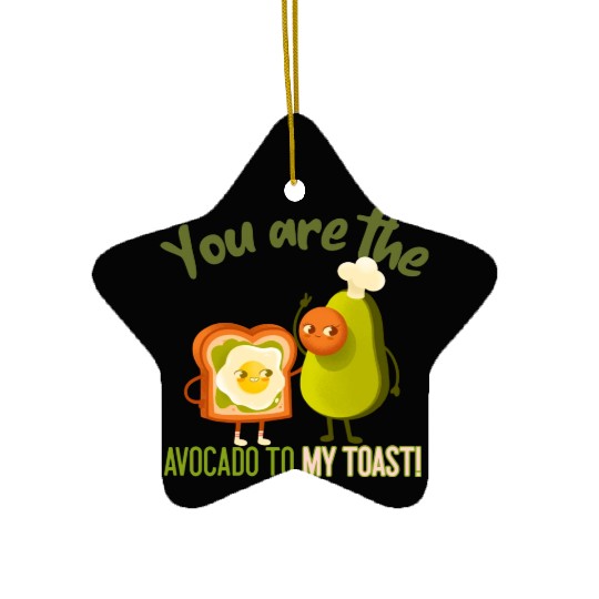 You Are The Avocado To My Toast Vegan Couple Ceramic Ornaments