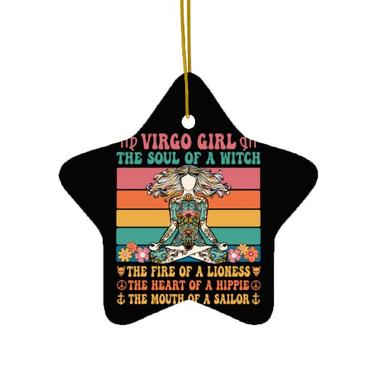 Virgo Girl Astrology Sign Ceramic Ornaments